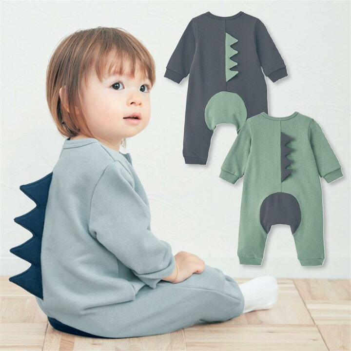 楽天市場 ベルメゾン ベビー服 恐竜 前開き脚カエル型 ロンパース 60 70 80 ベビー 服 ベビー 服 新生児 男の子 女の子 ベビー 用品 新生児服 出産祝い ギフト プレゼント カバーオール ロンパース ベルメゾン ママ
