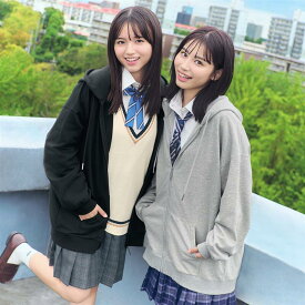 通学に便利！毎日使っても 毛玉になりにくい オーバーサイズ 綿ミニ裏毛 ジップパーカ ◆ 145〜165 ◆◇ ジュニア ティーン 子ども 子供 キッズ KIDS 子ども服 キッズ服 服 トップス パーカ パーカー 春 秋 冬 女の子 ゆったり 通学 ◇