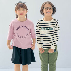 【ベルメゾン】 子供服 ジータ ロゴプリント ニュアンスカラー 裾ラウンド 長袖 Tシャツ ◆90-130◆◇ 子ども 子供 キッズ キッズ服 服 トップス T 小学校 小学生 通学 通園 保育園 幼稚園 着 入園 入学 男の子　女の子 22SS