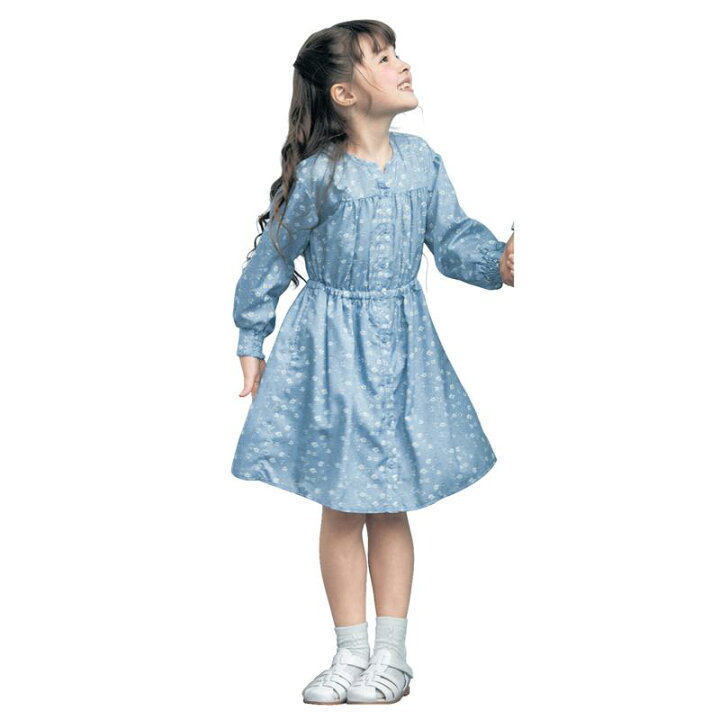 楽天市場 ベルメゾン 子供服 親子でおそろい ウエストゴム 前開き ワンピース 100 130 サックス系花柄 マリンブルー 子ども 子供 キッズ キッズ服 服 ワンピース ワンピ 女の子 ガールズ 22ss ベルメゾン ママ