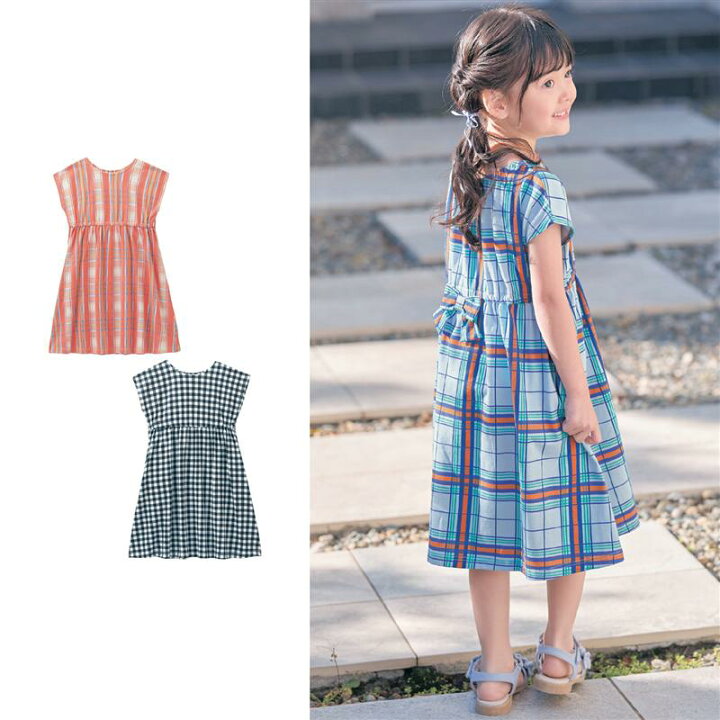 楽天市場】ベルメゾン 女の子 バックリボン チェック柄 カットソー  