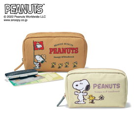 【ベルメゾン】 印鑑と通帳が収納できるポーチ　ピーナッツ　PEANUTS 「スヌーピー」 ◆ アイボリー/ベージュ ◆ ◇ 通帳　印鑑　収納 女性 ポーチ 小物ポーチ レディース