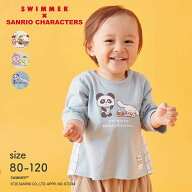 【10％OFF★9/3 10:00-9/11 9:59】【SWIMMER × サンリオキャラクターズ】 バック切替え プリント 長袖T…