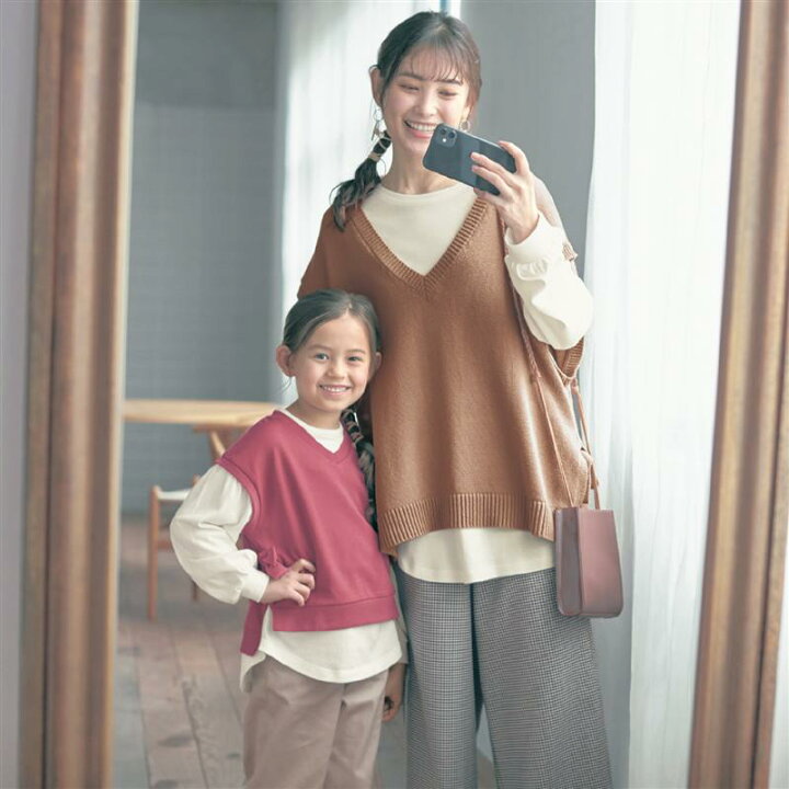 楽天市場 ベルメゾン 子供服 親子でリンク ベストドッキング 長袖 プルオーバー 140 150 子ども 子供 キッズ キッズ服 服 トップス ｔシャツ ベルメゾン ママ