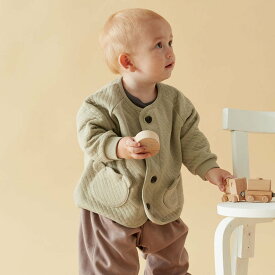【ミテテ/mitete】 ＼売れてます／ ベビー服 アニマルかわいい ニットキルト カーディガン ◆ 80-95 ◆ ◇ 男女兼用 くま クマ ベアー ベビー ベビーカーディガン 服 おしゃれ 可愛い 男児 女児 男の子 女の子 通園 園 秋 春 カーデ