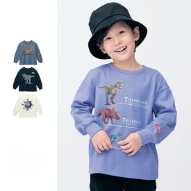【5％OFF★4/14 10:00-4/27 9:59】【シュライヒ/Schleich】 リアル恐竜 プリント 袖リブ 長袖Tシャツ ◆ 100 110 120 130 ◆◇ 恐竜 春 秋 子ども こども 子供 キッズ 服 子供服 トップス カットソー 長袖 Tシャツ ロンT 男の子 通園 通学 幼稚園 保育園 小学生