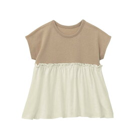 【ミテテ/mitete】 ソフのび ドロップショルダー ギャザー フレンチスリーブ Tシャツ ◆ 70 80 90 95 ◆ ◇ 女の子 半袖 ベビー ベビー服 キッズ トップス 半袖Tシャツ ベビーTシャツ カットソー 夏 通園 保育園 おしゃれ かわいい