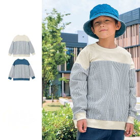 【ポイント5倍! 12/11 09:59迄】【ジータ/GITA】 異素材ドッキング 長袖Tシャツ◆ 100 110 120 130 ◆ ◇ 男女兼用 子ども 子供 キッズ KIDS 服 トップス 長袖 Tシャツ カットソー 春 秋 男の子 女の子 男児 女児 おしゃれ シンプル ストライプ