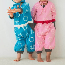 【忍たま乱太郎】＼SNSで話題！ ／ 忍たまになれる！ロンパース＆帽子セット 「 ブルー（一年生）/ ピンク（くの一）」 ◆ 80 90 ◆ ◇ ベビー服 ハロウィン イベント 男の子 女の子 ベビーセット ベビー服セット 服 忍者 衣装