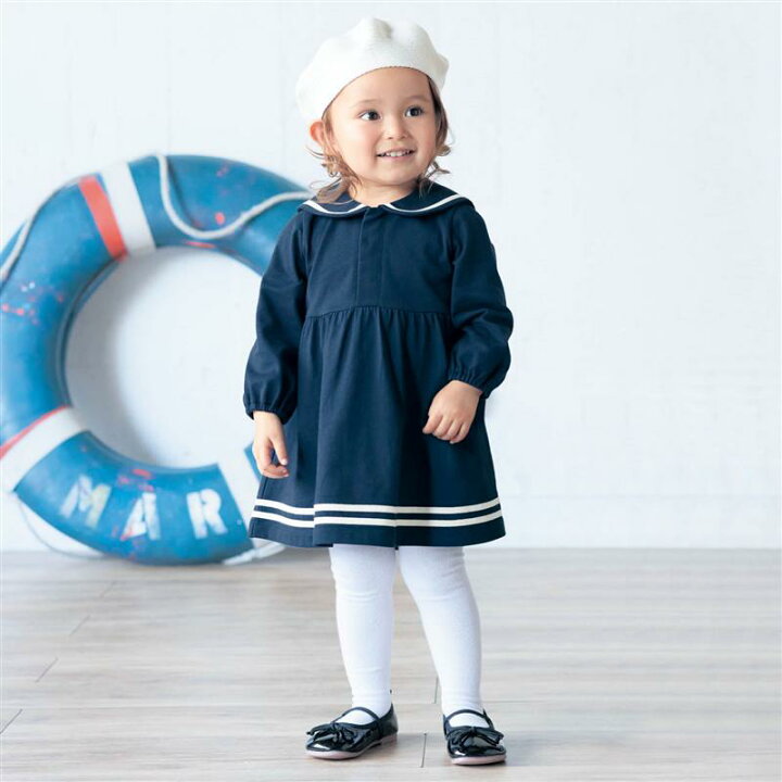 楽天市場】べルメゾン ベビー服 長袖 セーラー襟 ワンピース ◇ 80 