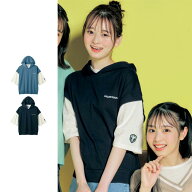 レイヤード風綿素材 プルパーカ ◆ 135-165 ◆ ◇ ジュニア ティーン 子ども 子供 キッズ KIDS 子ども服 …