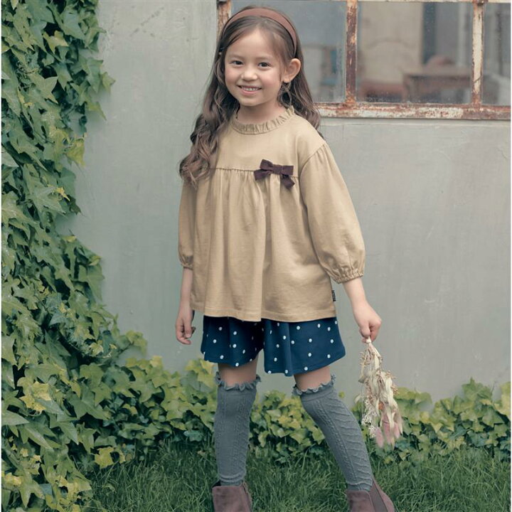 楽天市場 ベルメゾン 子供服 ジータ Gita 切替えフレア 八分袖 チュニック ｔシャツ ライトベージュ スモーキーラベンダー 140 150 子ども 子供 キッズ キッズ服 服 トップス ｔシャツ 女の子 通園 通学 ベルメゾン ママ