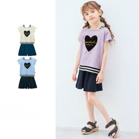 【ポイント10倍! 9/11 09:59迄】【ジータ/GITA】 重ね着風 半袖 Tシャツ ＆キュロット パンツ ◆ 140 150 160 ◆◇ ジュニア 子供服 子ども 子供 キッズ キッズ服 こども服 服 Tシャツ カットソー 夏 ガールズ 女の子 女児 通学 小学生 中学年 高学年 中学生