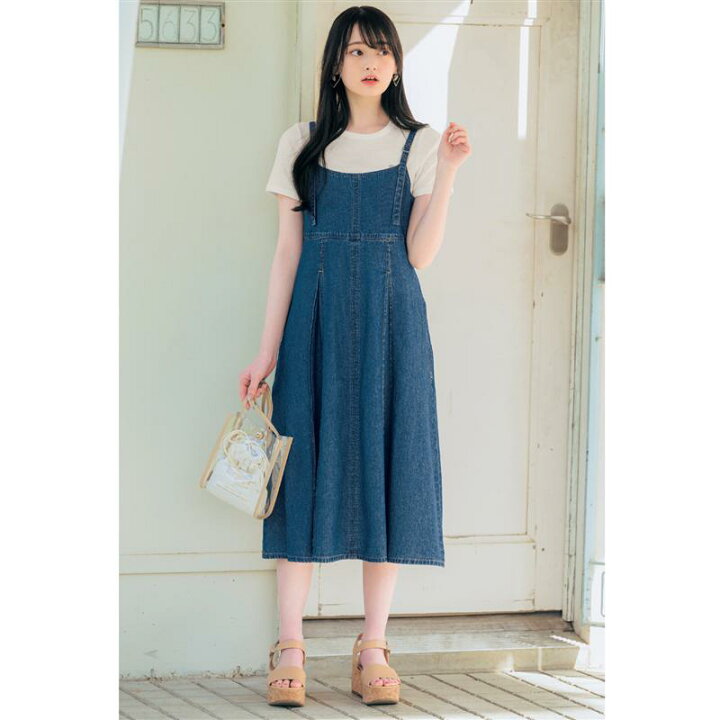 楽天市場】ベルメゾン ガールズ フレア ロング デニム ジャンスカ 