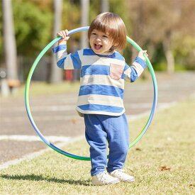 【ミテテ/mitete】ポケット配色 ボーダー 長袖 Tシャツ 「アイボリー×ブルーボーダー」◆ 80 90 95 ◆ ◇ ベビー服 男の子 女の子 春 秋 初夏 ベビー トップス ベビーTシャツ カットソー 服 男女兼用 おしゃれ かわいい 長袖Tシャツ