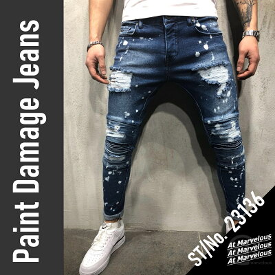 楽天市場 デニム ダメージデニムパンツ メンズデニムパンツ ダメージデニム ストレッチデニム ダメージパンツ ストレッチパンツ ストレッチジーンズ ダメージ ジーンズ カジュアル メンズパンツ ジーパン Gパン ジーンズ メンズ ストレッチ クラッシュデニム オシャレを