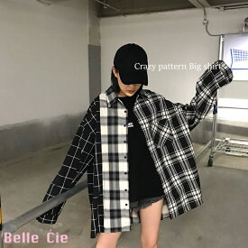 楽天市場 韓国 ファッション 柄チェック シャツ ブラウス トップス レディースファッションの通販