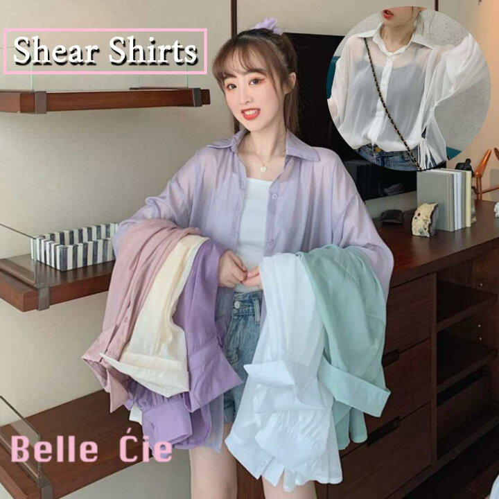 楽天市場 スーパーsale シアーシャツ 脇リボン ガーリー 韓国ファッション オーガンジー 長袖シャツ ベルシー 春服 夏服 オルチャン トレンド ブラウス レディース シアー素材 春 夏 秋 かわいい 代 30代 40代 人気 シャツブラウス 透け素材 薄手 トップス トレンド
