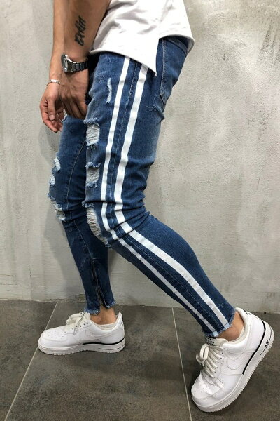 楽天市場 ダメージスキニー メンズ ダメージデニム スキニーパンツ メンズスキニーパンツ ストレッチスキニー ストレッチパンツ クラッシュデニム スキニージーンズ ラインパンツ 大きいサイズ カットオフ 切りっぱなしズボン Gパン ジーパン ロングパンツ ストリート