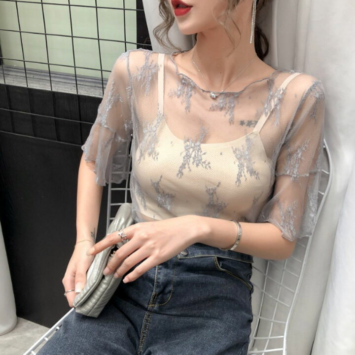 楽天市場】【今売れてます】 レーストップス レディース シアー 