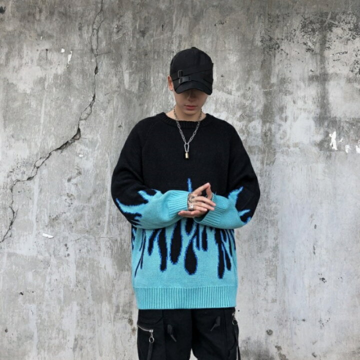 楽天市場】【楽天1位】 ファイヤー フレイム ニット トップス セーター 