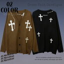 カーデ カーディガン 羽織り セーター ニット 長袖 クロス 秋 メンズ オーバーサイズ 大きいサイズ オシャレ おしゃれ カットオフ V系 秋冬