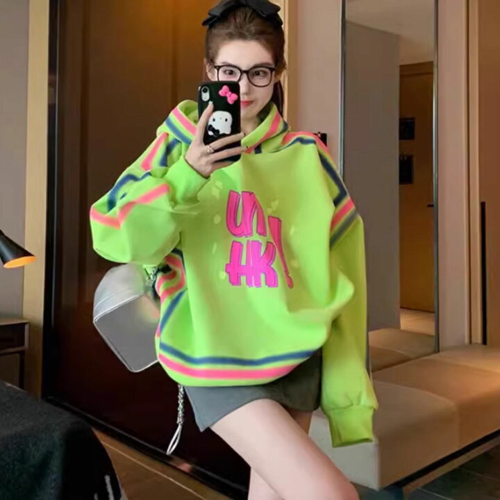 楽天市場】ネオンロゴ パーカー レディース トレーナー フーディ プル 