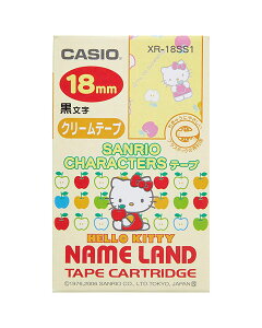 カシオ ネームランド サンリオキャラクターテープ クリーム ハローキティ りんご Xr 18ss1 黒文字 18mm 5 5m ラベルライター テープ 価格比較 価格 Com