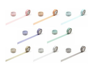 カモ井加工紙 mt マスキングテープ DECO(デコ)シリーズ 方眼 mt 15mm×7m 【MT01D】単品 8色 バラ売り (MT01D394R/395R/396R/397R/398R/399R/400R) ばら売り【メール便1通につき単品14個まで対応可能】