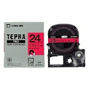 �L���O�W���u�e�v���vPRO�p �e�v���e�[�v�^SJ24R �}�O�l�b�g�e�[�v �ԃ��x�� ������ 24mm�� 1.5m�����@KING JIM TEPRA�@�u�e�v���vPRO�e�[�v�J�[�g���b�W