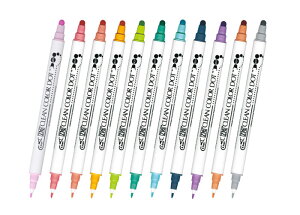 PF ZIGN[J[hbg yTC-6100z痿CL 0.5mm̍׏ƃhbgc̃cC^Cv}[J[ hbgy S12F | kuretake N^P | ZIG CLEAN COLOR DOT TC6100 y 50{܂Ń[