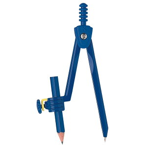 コンパス 鉛筆用 収納ケース付き【CP224BL】ブルー 小さい円も描きやすい 最大直径30cm 鉛筆に傷がつきにくく、しっかりと固定できる鉛筆ホルダー ベルマーク運動参加商品 STAD KUTSUWA クツワ CP