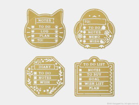 かんたんにイラストが描ける 真鍮製テンプレート ネコ柄 シマエナガ柄 リース柄 メモ柄 お気に入りのペンでなぞるだけで、手帳やノートにイラストが描ける ※ペン先が0.5mm以下の筆記具をご使用ください※ 滑り止め付きミドリ midori 【メール便のみ送料無料】2025年7月発売