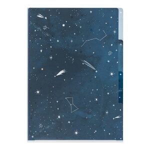 3ポケットクリアホルダー A4 星空柄【35488006】サイズ:H310×W221×D0.8mm MIDRI 株式会社デザインフィル ミドリカンパニー【 23個までメール便対応可能】