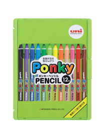 PonkyPENCIL12色セット 800ポンキー12CLT308 ポンキーペンシル K800PK12CLT　uni 三菱鉛筆　K800PK12CST【 2個までメール便対応 】