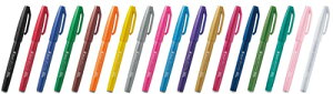 全24色セット 筆touchサインペンケースなし 筆タッチサインペン全24色セット SES15C24C 水性染料インク キャップ式 使い切り 強弱がつけやすいペン先 2022年新色6色追加 【 2セットまでメール便