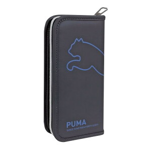 プーマ ビッグキャットペンケース PM496 H212×W105×D35mm マット調のコーティング生地 固定できるゴムホルダー 開くと収納物が一見してわかるため便利 オリジナルデザインの引き手付 メタリッ