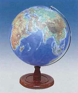 【32cm　地球儀】　昭和カートン（三貴工業）　地勢図タイプ地球儀　32−TAW　32TAW