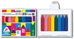 サクラクレパス さんかく クーピーペンシル8色 FYL8 黄色・橙色・赤・桃色・紫・水色・緑・青 ケースサイズ 130×155×25mm 【 2個までメール便対応可能 】