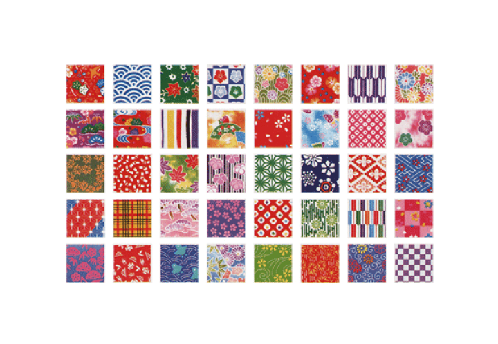 楽天市場】プリント千代紙 40柄×5枚 200枚 23-1986（231986）15cm×15cm