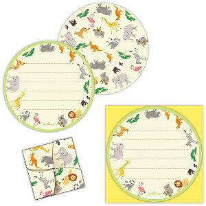 ミニレターシートセット 全8柄 レターサイズ:90×90mm 1柄10枚 ダイカット 横罫入り 両面デザイン 台紙の説明通りに折ると四角く折りたたむことができます 【 メール便対応可能 】