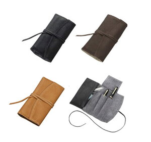 ペンサンブルPensemble ロールファスナーペンケース 3本差【PSRF3-01】全3色 ファスナーポケット付き/革紐巻き留め/クリップ同士の接触などを防ぐ、かぶせ蓋付き/牛革/ファスナー付きロール