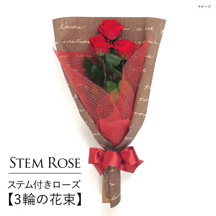 楽天市場 ホワイトデー プリザーブドフラワー 花束 送料無料 誕生日 ブリザーブド ステム付きローズ 3輪の花束 なでしこjapan にカズが贈ったバラ Boq ブーケ 一輪 花 ギフト プレゼント プロポーズ 誕生日 結婚 両親贈呈 開業 開店 新築 退職 出荷 3営業日