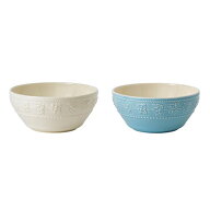 ウェッジウッド　クイーンズウエア　フェスティビティ　ボール15cm (アイボリー・ブルー) ペア　ギフトセ…