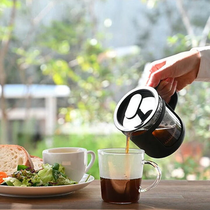 HARIO(ハリオ) カフェプレス・U フレンチプレス ティープレス プレス式 コーヒー 耐熱ガラス 実用容量300ml ブラック CPU-2-B カフェプレス・U｜コーヒー関連｜耐熱ガラスのHARIO（ハリオ） 