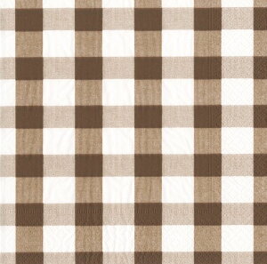 Caspari@JXp@y[p[ivL@MK `R[g@`TCY 33x33cm 20 / Gingham Chocolate@MK`FbN hCc y[p[^I  `FbN