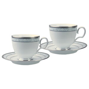 ノリタケ ハンプシャープラチナ ティー・コーヒーカップ&ソーサー ペアセット