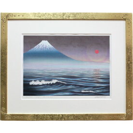 牧野宗則　額付き木版画　『ふじのくに』　2016年