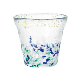津軽びいどろ　氷華　金彩ロックグラス　宵　300ml　F71469