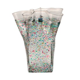 津軽びいどろ　ねぶた　フリル花器（大）